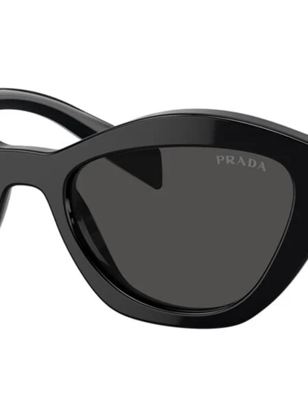 Prada Black Cat-Eye Sunglasses with Dark Lenses PR A02S
